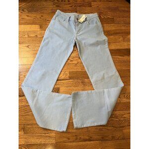 Dead Sexy Maria Corduroy Pants Summer Blue Pockets NWT Bootcut, 9" Rise SZ 30